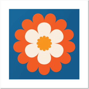 70s Flower Power Daisy Pattern Posters and Art